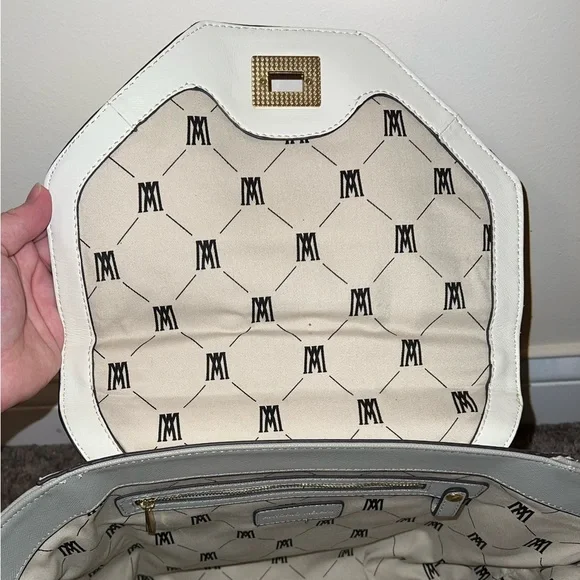 Antonio Melanie leather colorblock pink and white purse - Picture 3 of 7